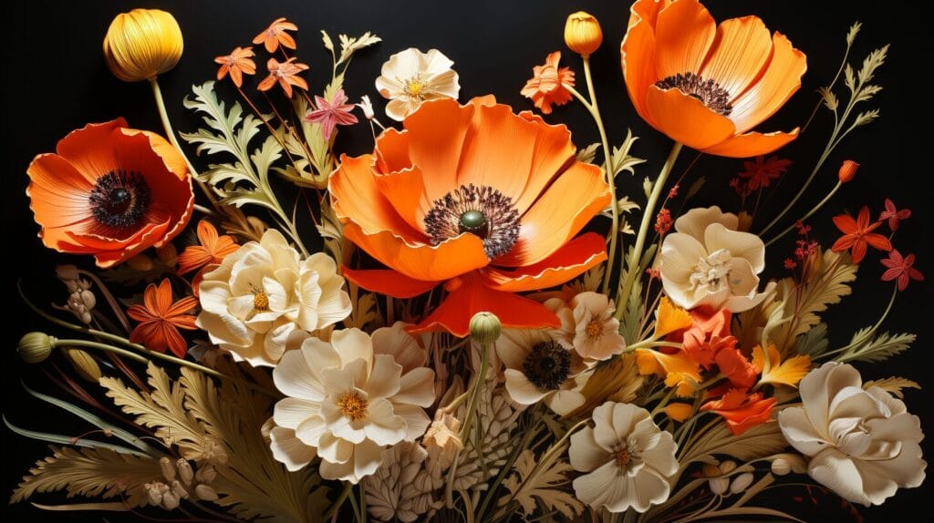 Cross-section of California poppies, lupines, and Matilija poppies showing seeds, roots, and habitat.