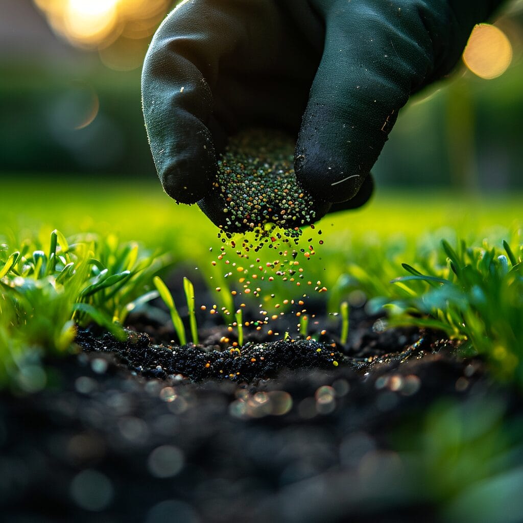 Hand seeding patchy lawn with tools and sunlight.  can you just sprinkle grass seed on bare spots 