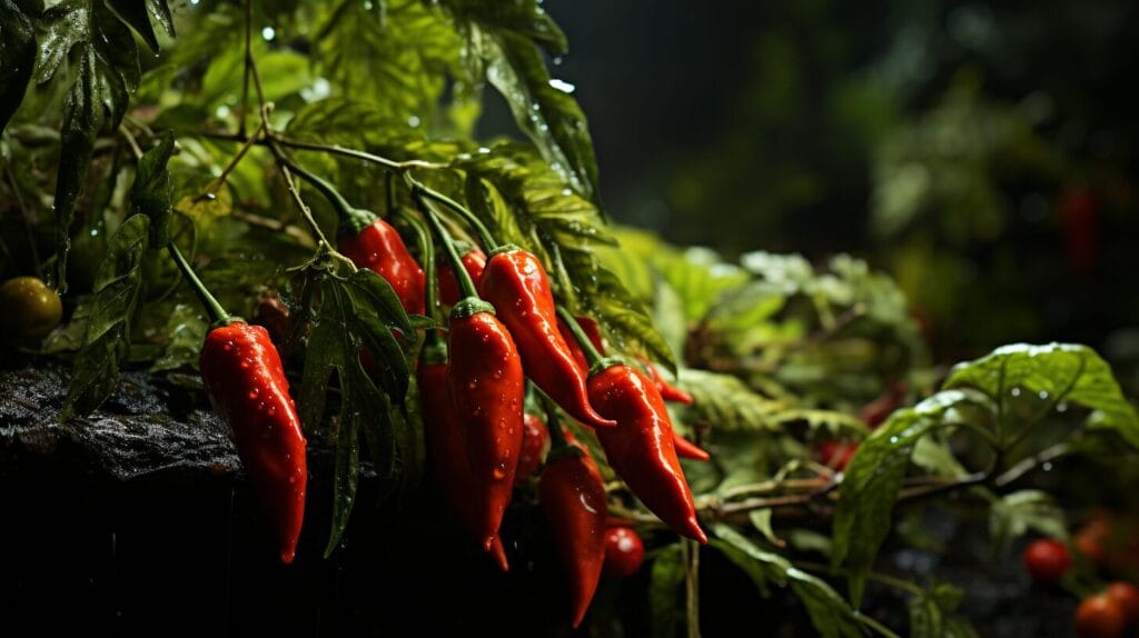 Pepper plant with droopy leaves and root rot, scant water in can, with intense sun and a protected healthy plant.