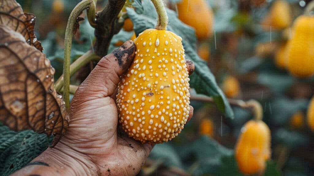 Gardening luffa seedlings