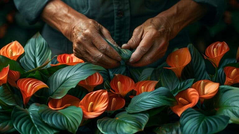 Pruning Peace Lily plant