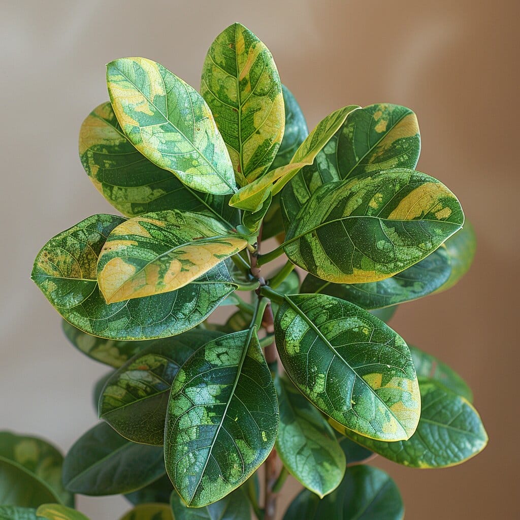 ZZ plant with a mix of healthy and yellowing leaves. ZZ plant leaves turning yellow