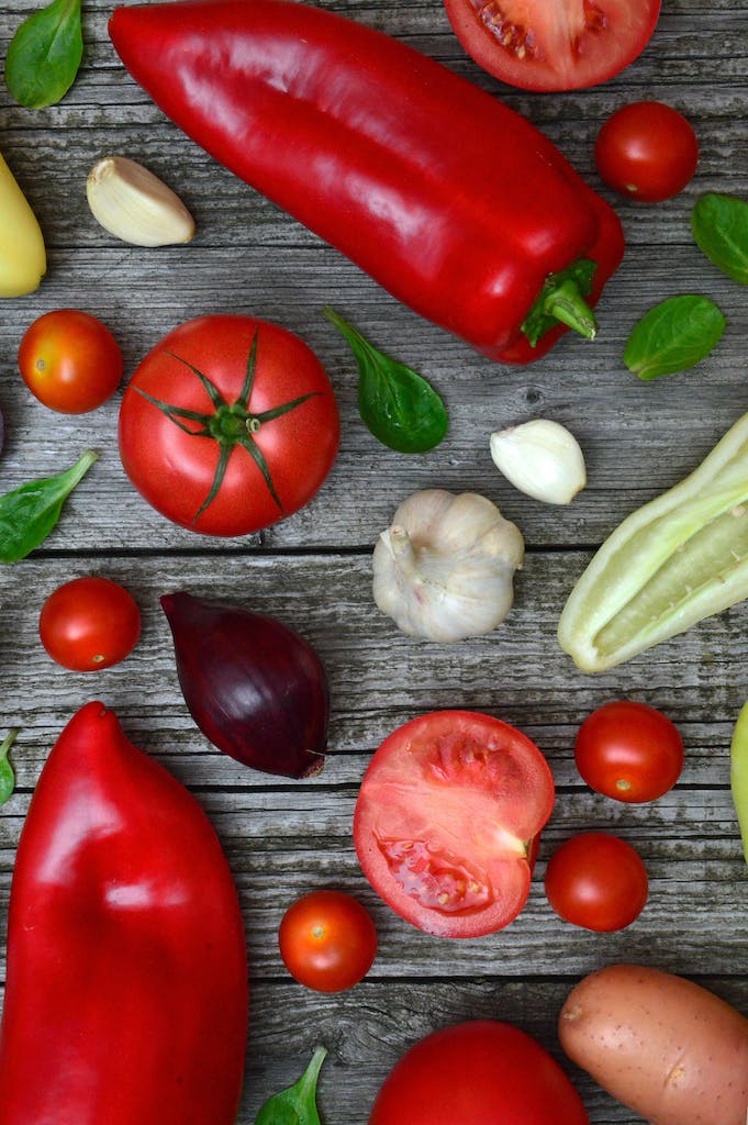 Colorful vegetables and herbs in front yard garden.  veggie garden in front yard