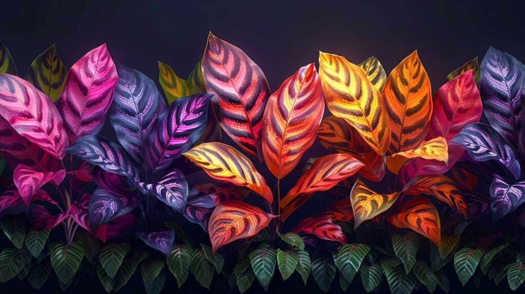 Calathea Medallion and Zebrina plants showcasing stunning variety.   Types of calathea plant